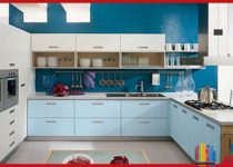 Mavi mutfak dekorasyon önerisi bu şekilde