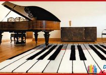 piano desenli 3 boyutlu halı örneği