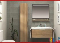 Vitra Doğal Ahşap Lavabolu Banyo Dolapları ile Banyo Dekorasyonları